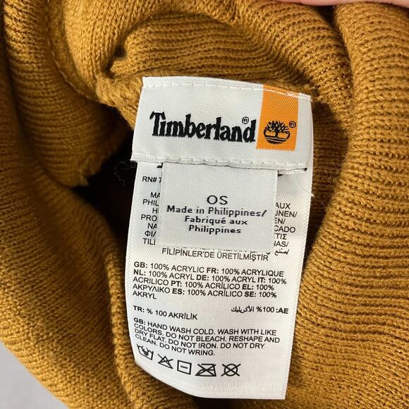 Timberland Beanie Lot 3 Pack Knit Hats Black Grey Mustard Acrylic OS Unisex - Picture 6 of 11